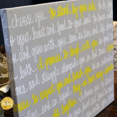 yellow and gray wedding vow art