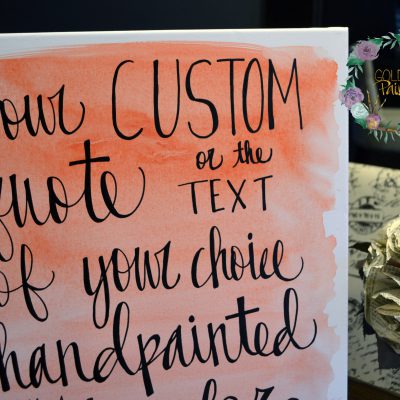 custom hand lettering canvas
