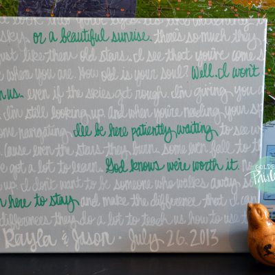 wedding vows on canvas