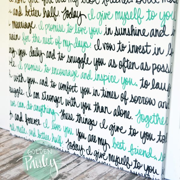 wedding vow wall art painting