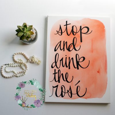stop and drink the rose canvas painting watercolor