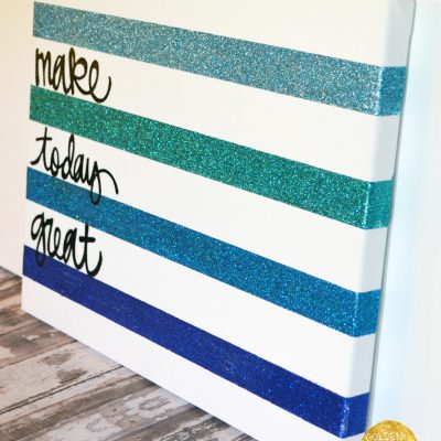 glitter ombre inspirational canvas wall hanging