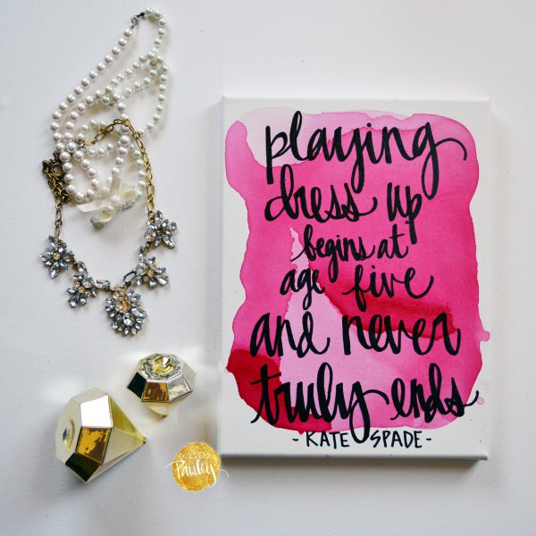 dress up kate spade quote pink wall art