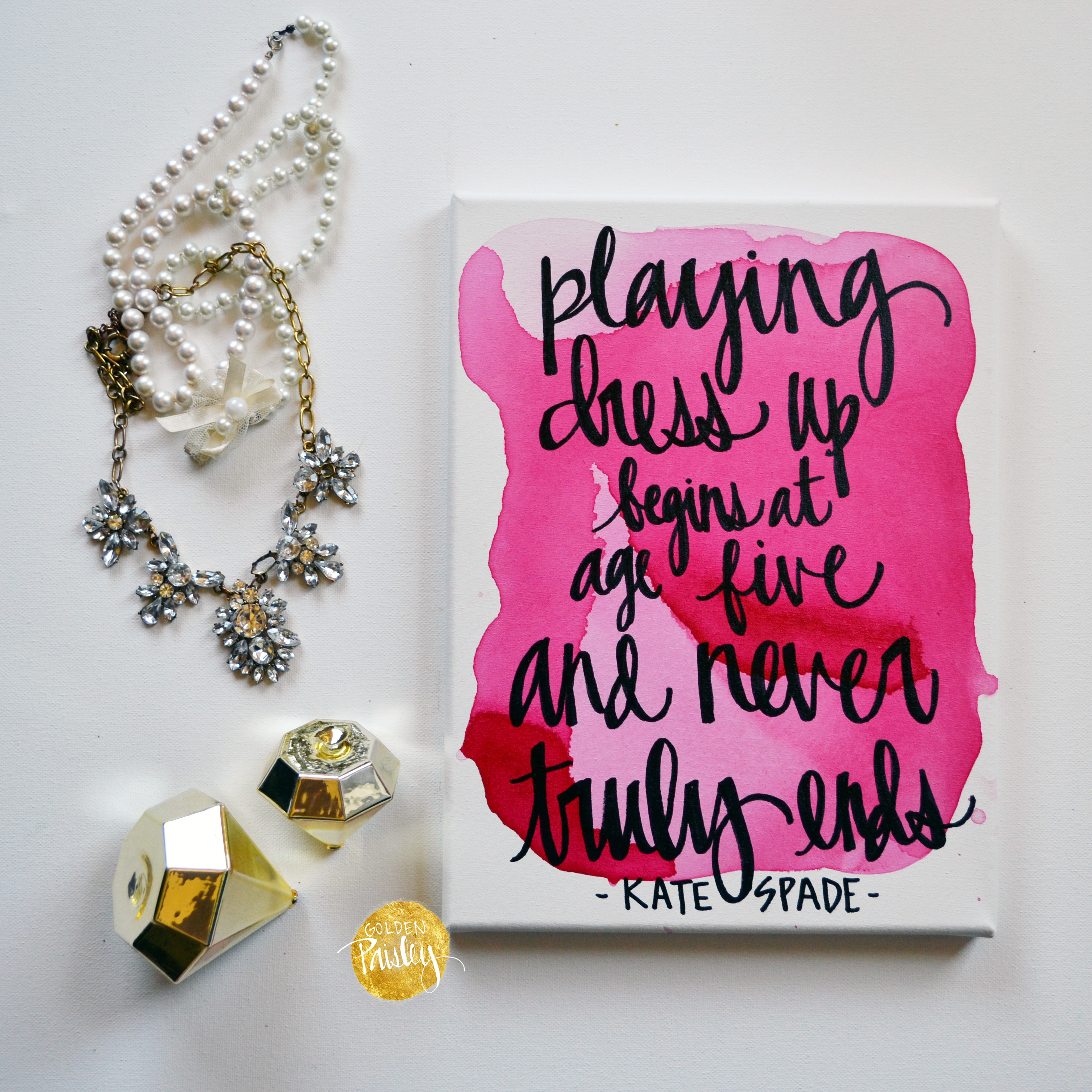Hot Pink Fashion Quote Hand Lettered Canvas Wall Art Sign