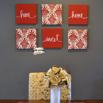 red eat drink be merry wall art set