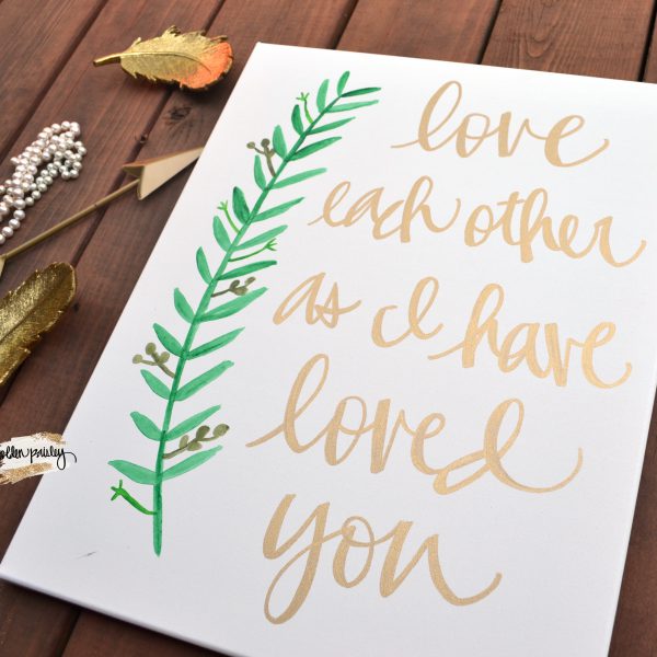 love each other bible verse canvas painting